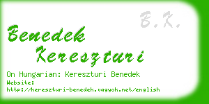 benedek kereszturi business card